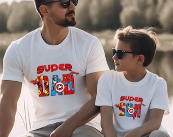 Superhero Dad and Son Shirts, Avengers Dad Son Matching Tee, Disneyland Dad Tee , Iron Man Spiderman Hulk, Avengers Fathers Day Gift