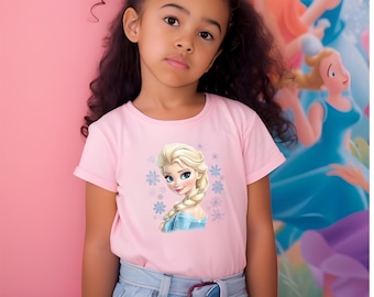 Frozen Princess Elsa Shirt, Elsa With Snowflakes Tee, Disney Princess Elsa Girl Trip, Girls Birthday Tee