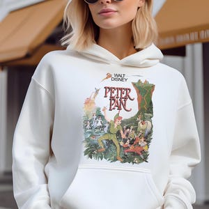 Retro Peter Pan Sweater, Disney Tinker Bell Captain Hook Neverland Hoodie, Disney Kids Peter Pan Sweater, Men's Disneyland Vacation Hoodie afbeelding 5