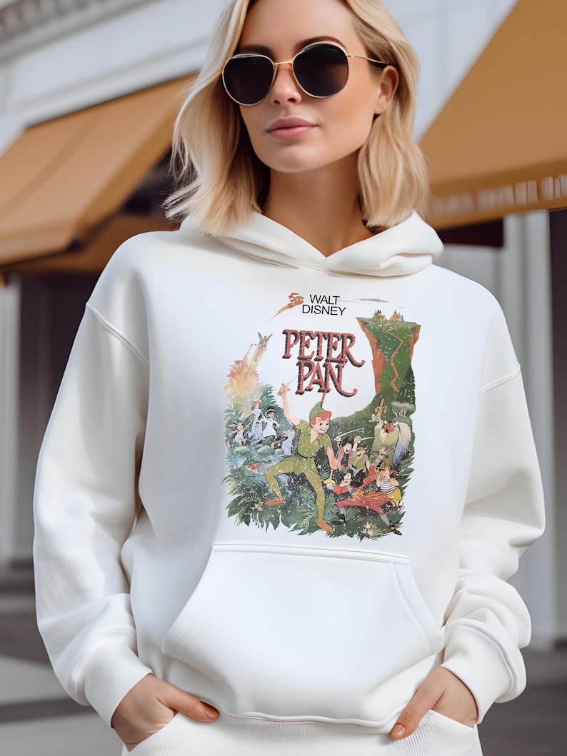 Retro Peter Pan Sweater, Disney Tinker Bell Captain Hook Neverland Hoodie, Disney Kids Peter Pan Sweater, Men's Disneyland Vacation Hoodie afbeelding 5