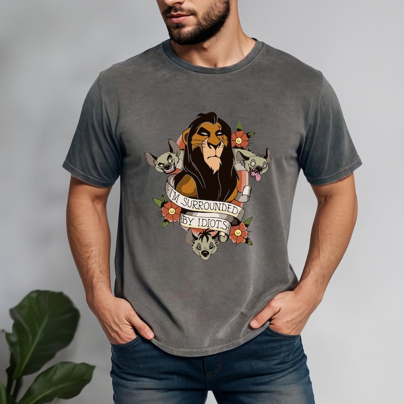Lion King Scar Surrounded By Idiots Shirt, Disney Lion King Shirt, Funny Disney Matching Shirt, Disney Dad Shirt, Animal Kingdom Tee bild 2