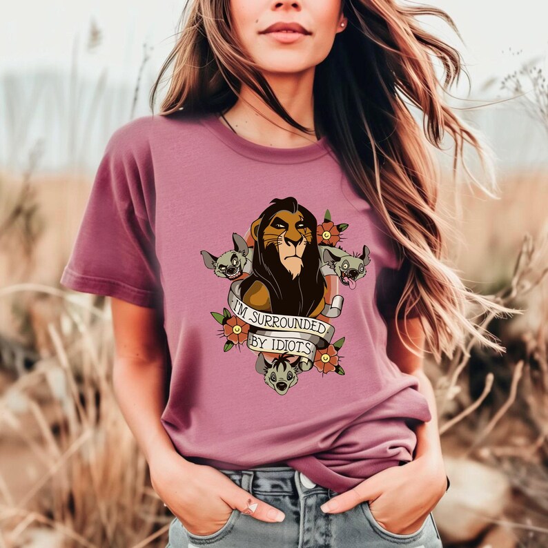 Lion King Scar Surrounded By Idiots Shirt, Disney Lion King Shirt, Funny Disney Matching Shirt, Disney Dad Shirt, Animal Kingdom Tee bild 4