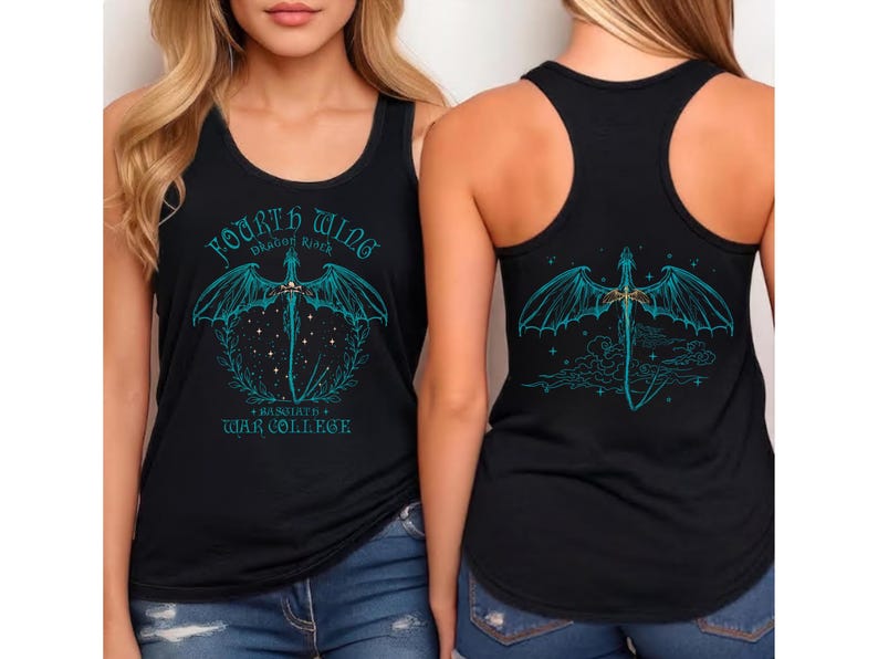 Fourth Wing Next Level Tank Top, Basgiath War College Dragon Rider Racerback, Romantasy Readers, Rebecca Yarros, Fourth Wing Merch image 1