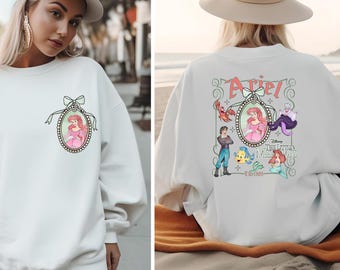Ariel Coquette Bow Sweatshirt, Little Mermaid Hoodie, Girls Trip Matching Crewnecks, Kid's Sweater