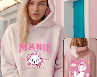 Aristocats Marie Sweater, Marie Cat 2-Sided Hoodie, Aristocats Fans Crewneck, Girls Cute Cat Sweater, Cat Lover Gift