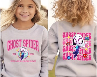 Ghost Spider Sweater, Spidey And His Amazing Friends Ghost Spider Hoodie, Girls Spidey Sweater, Disney Comics, Avengers Kids Ghost Crewneck