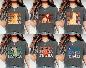 Lion King Movie Characters Shirt, Lion King Matching Tees, Family Movie Tees, Animal Kingdom, Mufasa Scar Timon Nala Simba Zazu Pumba Hyena