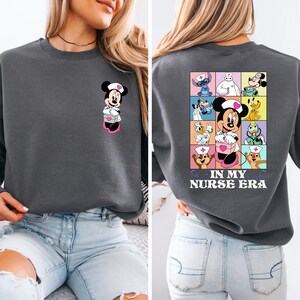 Minnie Mouse in My Nurse Era Sweater, Minnie Mouse Nurse Hoodie, Disney Nurses Day Crewneck, Nurses Day Gift, Cute Nursing School Sweater image 2