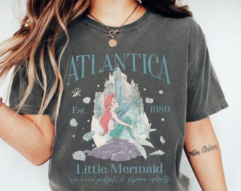 Retro Disney Little Mermaid Comfort Colors Shirt, Atlantica Little Mermaid Ariel Shirt, Disney Ariel Shirt, Matching Disney Princess Shirt