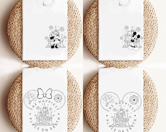 Minnie Mickey Happiest Place on Earth Disney Tees, Matching Disneyland Family Trip Tees, Best Day Ever, Family Vacation