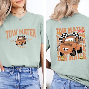 Pixar Cars Party Tees, Piston Cup Lightning Mcqueen Mater Sally Doc Hudson Cruz Guido Luigi Matching Group Tees image 5