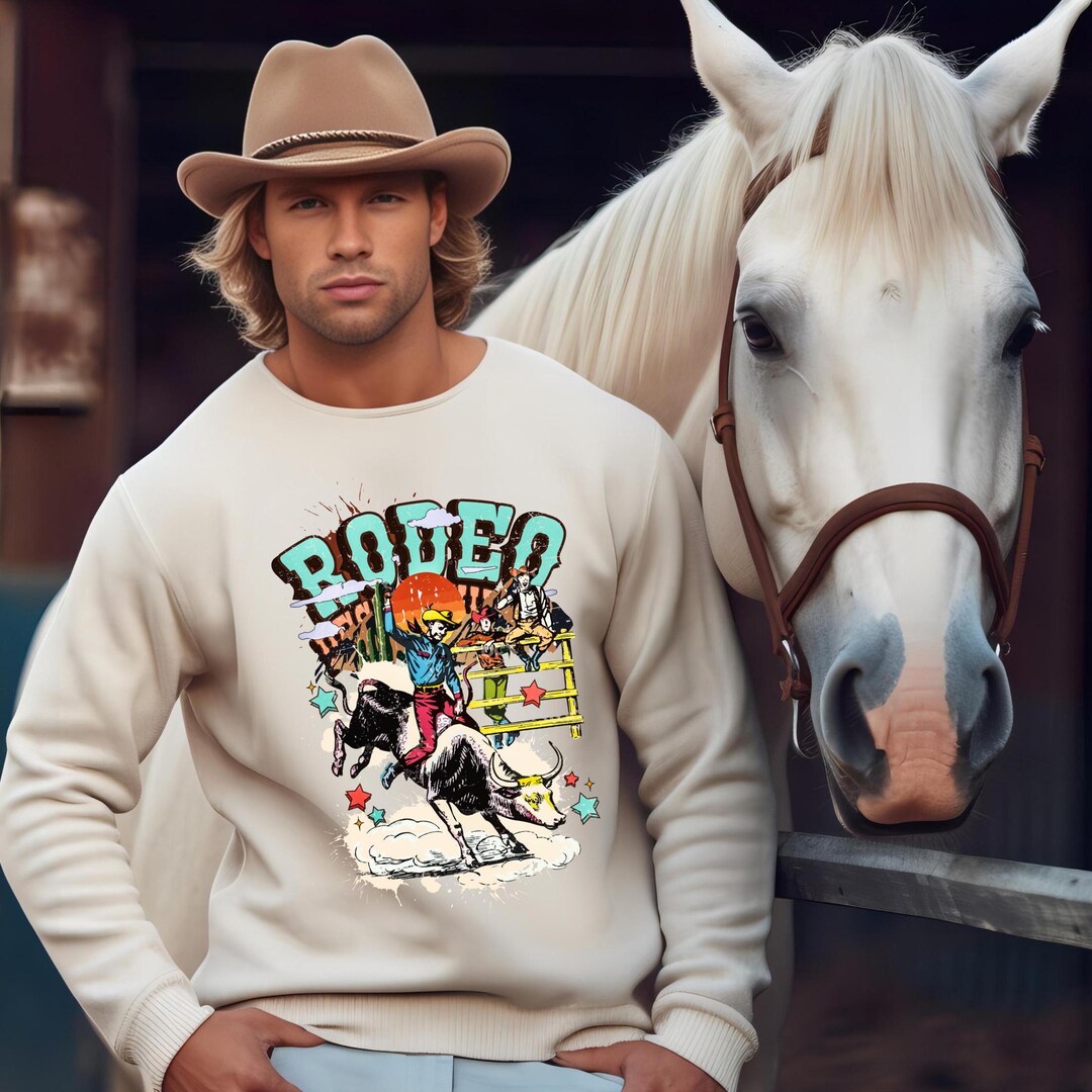 Retro Rodeo Cardigan Retro Rodeo Cowboy Sweater, Country Western Cowboy Hoodie, Western ...