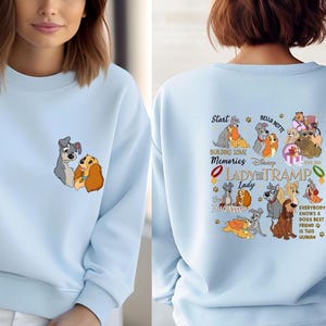 Disney Lady and Tramp Sweater, Cartoon Couple Dogs Hoodie, Dog Owner Gifts, Disney Dogs, Disneyland Trip Crewnecks, Building Memories