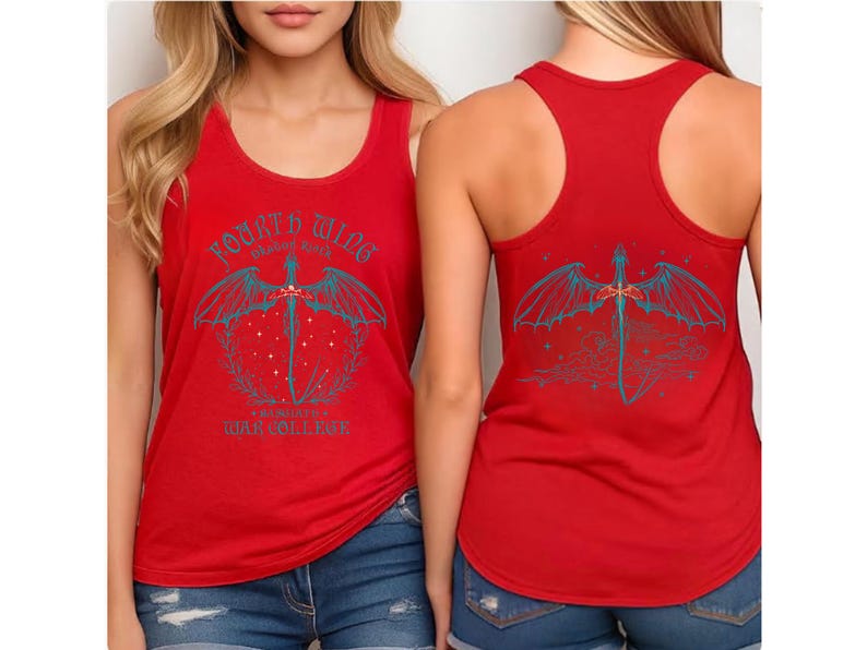 Fourth Wing Next Level Tank Top, Basgiath War College Dragon Rider Racerback, Romantasy Readers, Rebecca Yarros, Fourth Wing Merch image 8
