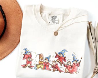 Chip And Dale Fantasia Shirt, Comfort Colors Sorcerer Mickey Tee, Chip & Dale Fantasmic T-shirt, Fantasia Sorcerer, WDW Family Trip 2026