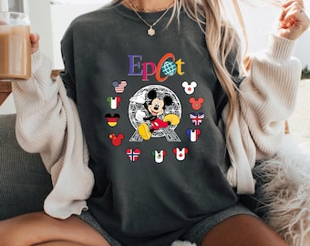 Epcot World Traveler Shirt, Mickey Mouse Epcot Passport World Showcase Flags, Disney Trip Group Tees