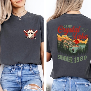 Camp Crystal Lake Shirt, Jason Voorhees Halloween Tee, Voorhees Camp Crystal Summer 1980 Retro Horror Movie Shirt, Jason Voorhees Fan Tees