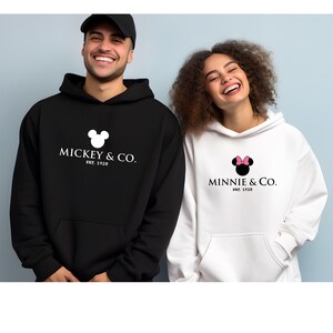Matching Minnie and Mickey Mouse Hoodies, Minnie Mickey & Co Sweaters, Disneyland Sweaters, Couples Disney Sweatshirts, Kids Crewnecks image 4