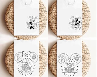 Minnie Mickey Happiest Place on Earth Disney Tees, Matching Disneyland Family Trip Tees, Couple Disney Shirts, Family Vacation