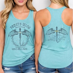 Fourth Wing Next Level Tank Top, Basgiath War College Dragon Rider Racerback, Romantasy Readers, Rebecca Yarros, Fourth Wing Merch image 3