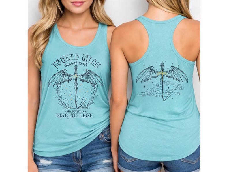 Fourth Wing Next Level Tank Top, Basgiath War College Dragon Rider Racerback, Romantasy Readers, Rebecca Yarros, Fourth Wing Merch image 3