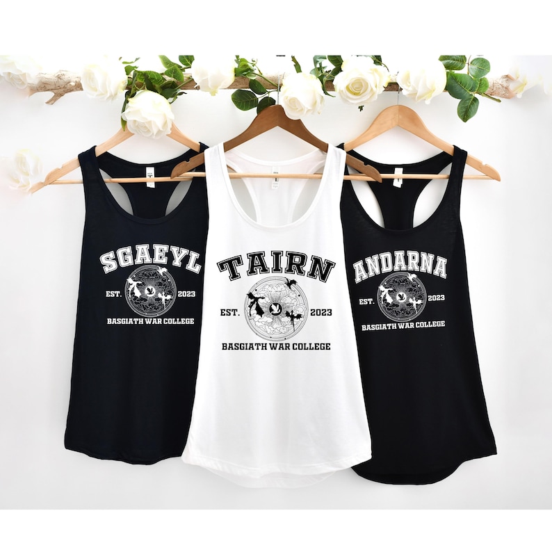 Fourth Wing Dragons Matching Racerbacks, Andarna Sgaeyl Tairn Next Level Tank Tops, Basgiath War College, Rebecca Yarros Merch Tank Top Bild 4