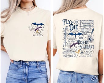Fly or Die Fourth Wing Shirt, Basgiath War College Dragon Rider Tee, Violet Sorrengail, Romantsy Book Lovers Gifts, Riders Quadrant Tee