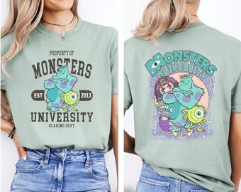 Monsters University Shirt, Comfort Colors Monster Inc Tees, Disneyland Trip Shirts, Disney Cartoon Tees, Unisex Adult Kid T-shirt, Xmas Gift