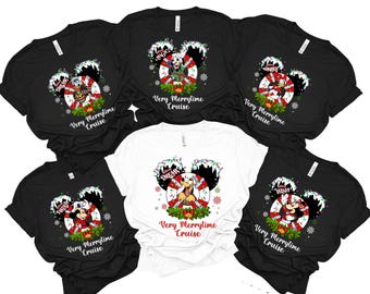 Disney Christmas Very Merrytime Cruise 2025 Shirt, Matching Mickey Minnie Donald Daisy Family Christmas Cruise Tees, Group Xmas Cruise Tees