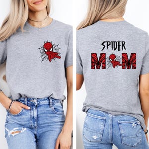 Spider Mom Spider Dad Matching Party Shirts, Spiderman Parents Tee, Birthday Party Family Shirts image 14