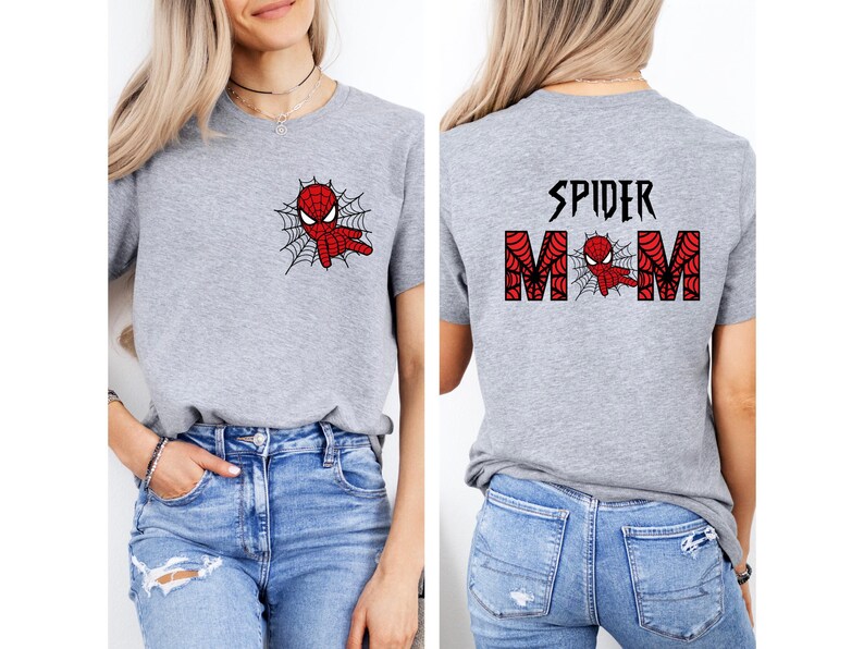 Spider Mom Spider Dad Matching Party Shirts, Spiderman Parents Tee, Birthday Party Family Shirts image 14