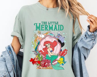 Little Mermaid Shirt, Retro Disney Little Mermaid Ariel Shirt, Comfort Colors Disney Ariel Shirt, Girls Matching Disney Princess Shirt