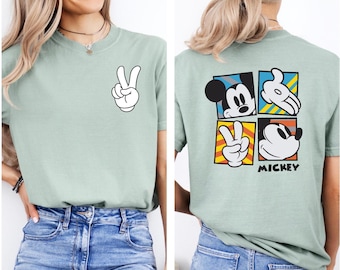 Mickey Peace Sign Shirt, Mickey Mouse Hand Signs Tee, Peace Fingers, Disney Victory Shirt, Disneyland Trip Tees, Matching Group Tees
