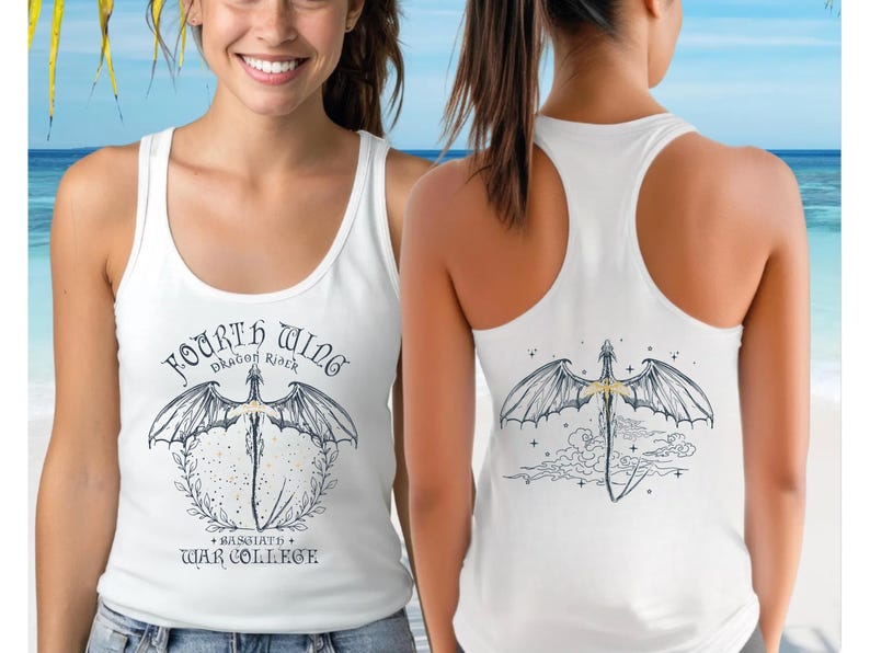 Fourth Wing Next Level Tank Top, Basgiath War College Dragon Rider Racerback, Romantasy Readers, Rebecca Yarros, Fourth Wing Merch image 9