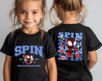 Spidey And His Amazing Friends Spin Tee, Kids Spidey Tees, Disney Comics, Avengers Kids Spin Tee, Birthday Gifts For Kids, Holiday Gifts