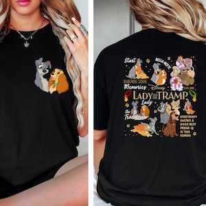 Disney Lady and Tramp Shirt, Comfort Colors Cartoon Couple Dogs Tee, Dog Owner Gifts, Disney Dogs, Disneyland Trip Shirts, Building Memories