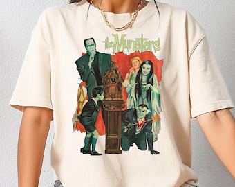Camiseta de Halloween de The Munster Monster Mash, Comfort Colors®, camiseta de The Munster, camiseta de la película de terror Frankenstein, camiseta con personajes de terror para hombre