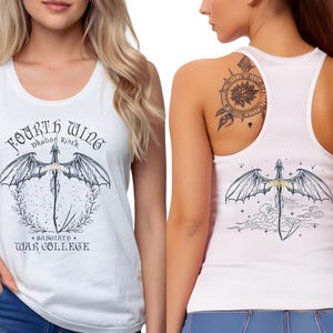 Fourth Wing Next Level Tank Top, Basgiath War College Dragon Rider Racerback, Romantasy Readers, Rebecca Yarros, Fourth Wing Merch image 6