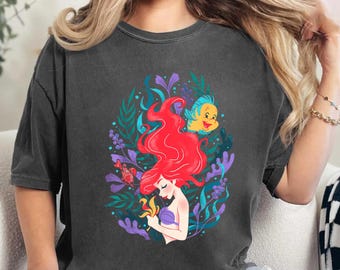 Retro Disney Little Mermaid Shirt, Comfort Colors Shirt Little Mermaid Ariel Tee, Disney Ariel Shirt, Matching Disney Princess Kids Tees