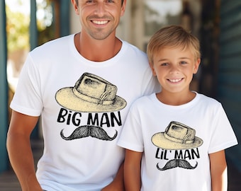 Big Man Lil Man Shirts, Matching Father Son Shirts, Daddy and Son Outfit, Western Cowboy Shirts, Father’s Day Gift, Dad Son Matching