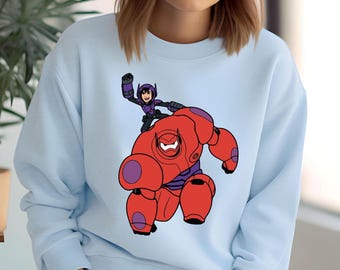 Baymax and Hiro Sweater, Big Hero 6 Hoodie, Disneyworld Family Sweaters, Boys Disney Crewneck, Baymax Fans Hoodie, Big Hero Six