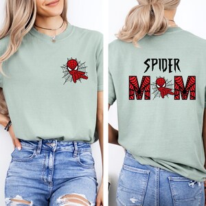 Spider Mom Spider Dad Matching Party Shirts, Spiderman Parents Tee, Birthday Party Family Shirts image 11