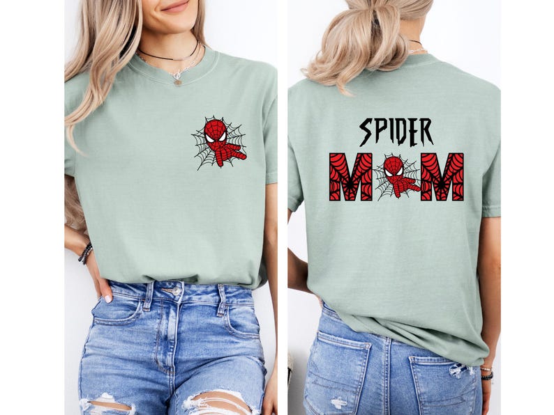 Spider Mom Spider Dad Matching Party Shirts, Spiderman Parents Tee, Birthday Party Family Shirts image 11