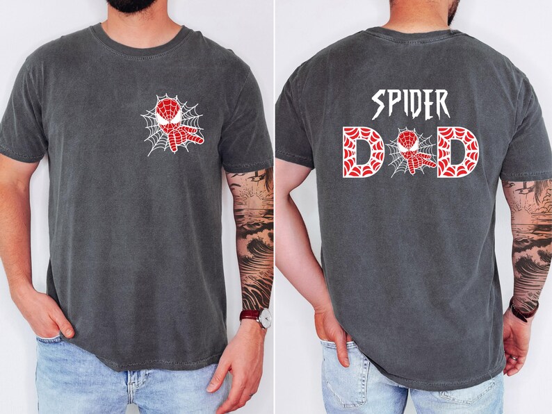 Spider Mom Spider Dad Matching Party Shirts, Spiderman Parents Tee, Birthday Party Family Shirts image 12