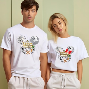 Star Wars Coupel Shirts, Minnie and Mickey Star Wars Couple Tees, Galaxy Wars Matching Family Shirts, Star Wars Fan Gifts