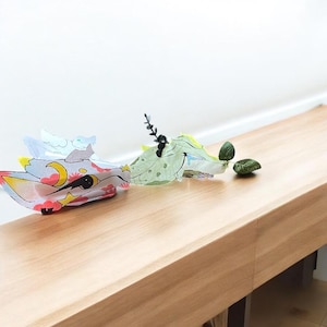 custom dragon puppet two sided handmade
