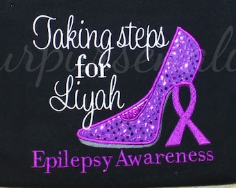 Epilepsy awareness high heel applique shirt