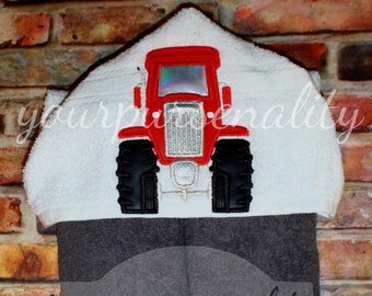 TRACTOR hooded towel, kids beach towel, kids pool wrap, kids towel, farm & hunting towel, doe or buck