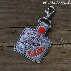 COLOR GUARD bag tag, iSpin key fob, flag, sabre, rifle, marching band, luggage tag, marching bag tag, color guard tag, bag tag