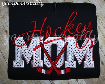 Hockey MOM shirt - hockey dad - hockey grandma - hockey grandpa - hockey aunt - hockey sister - hockey uncle - hockey aunt - embroidered